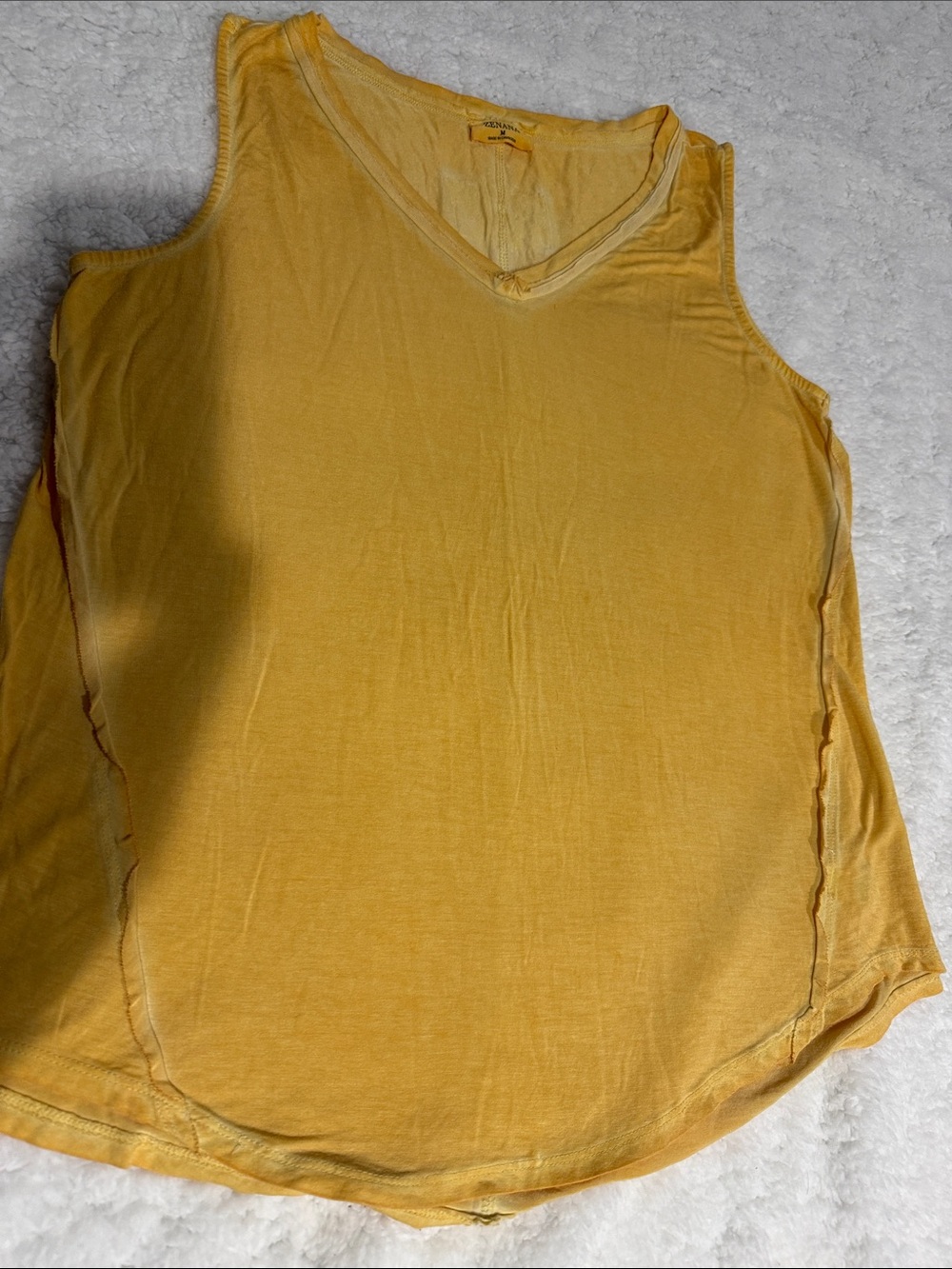 Zenana Outfitters Yellow V-Neck Sleeveless Tank